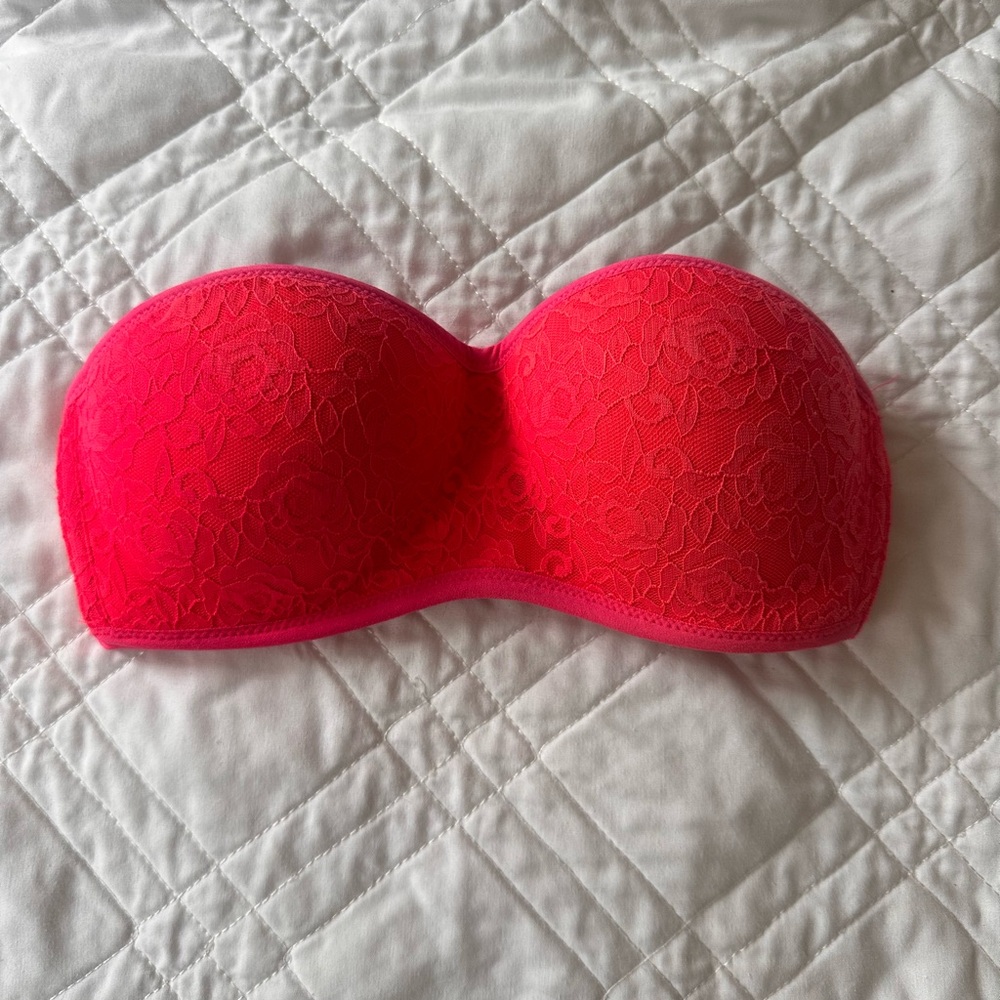 PINK Victoria's Secret Lace Bandeau in Bright Pink